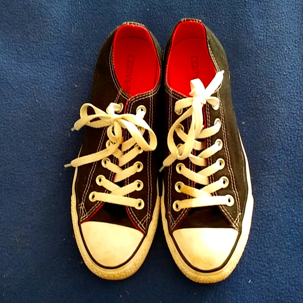 Converse Chuck Taylor Low top double tongue black and pink